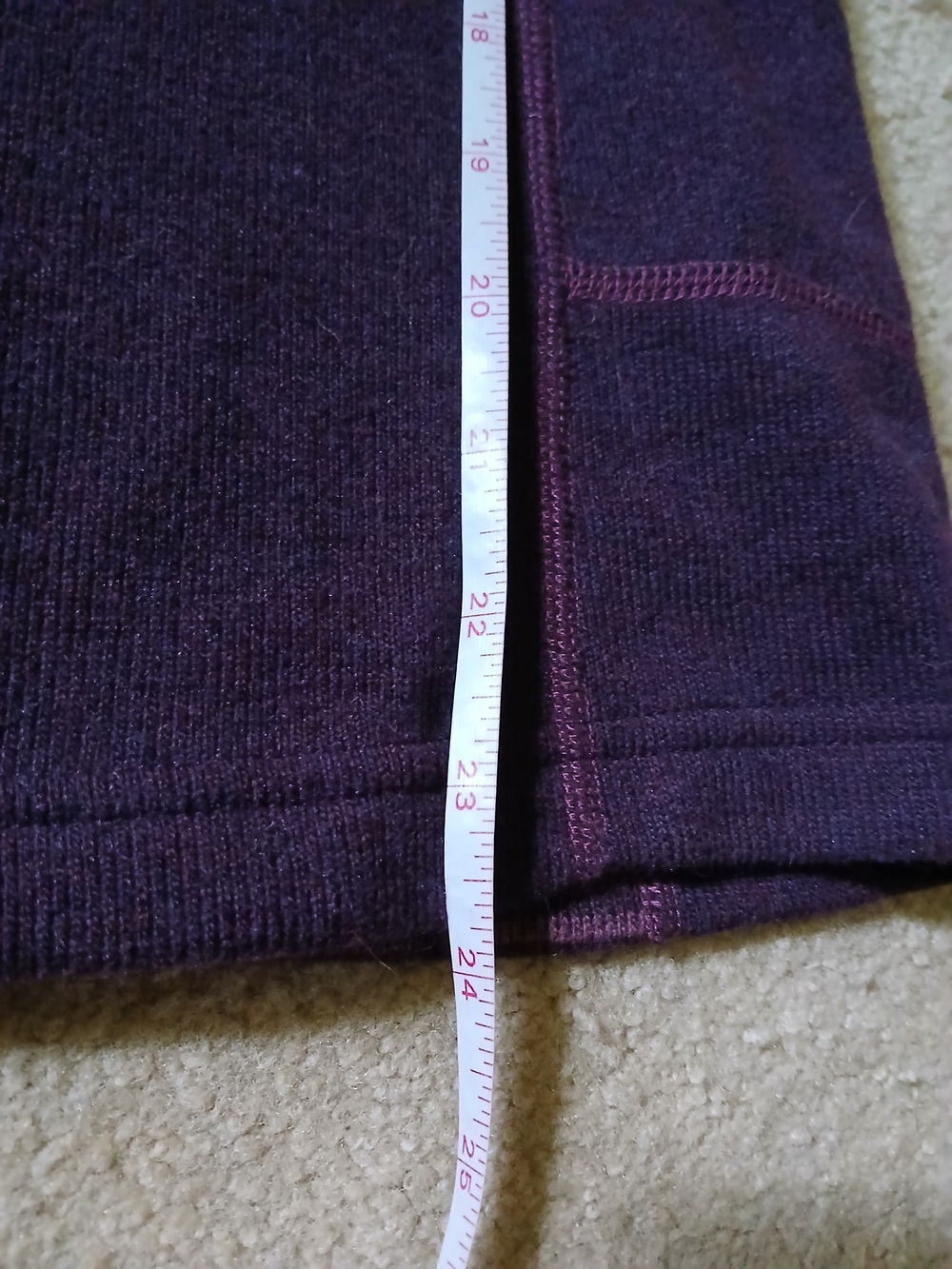 Women’s Purple Funnel-Neck Sweater with Contrast Stitching - Picture 3 of 8